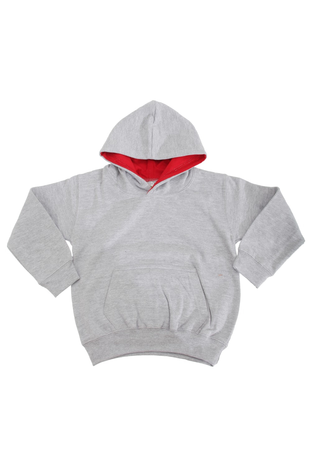 Awdis Kids Varsity Hooded Sweatshirt/Hoodie/Schoolwear (Heather Grey/Fire Red)