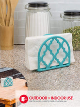 Load image into Gallery viewer, Lattice Collection Cast Iron Napkin Holder, Turquoise