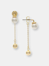 Load image into Gallery viewer, Polished Pearl + Bead Drop Earrings