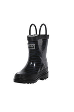Load image into Gallery viewer, Childrens/Kids Minnow Printed Galoshes - Black