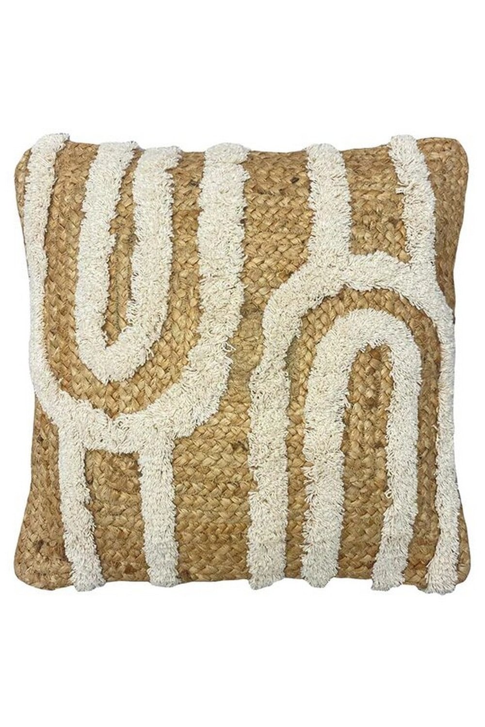 Furn Jute Tufted Throw Pillow Cover