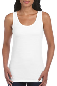 Gildan Ladies Soft Style Tank Top Vest (White)