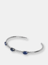 Load image into Gallery viewer, Bangle With Black Spinel And Mermaid Texture - Indian Sapphire