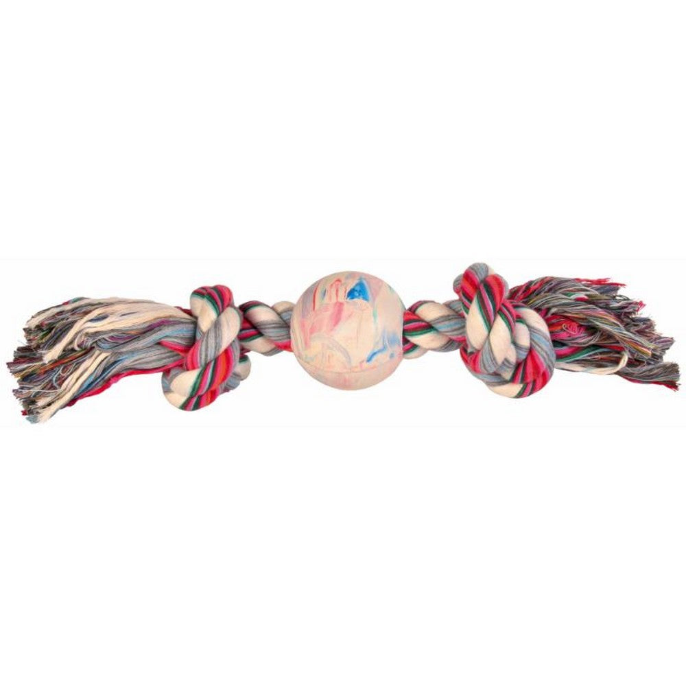 Trixie Denta Fun Ball Rope Dog Toy (Multicolored) (One Size)