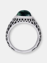 Load image into Gallery viewer, Seraphinite Stone Signet Ring in Black Rhodium Plated Sterling Silver