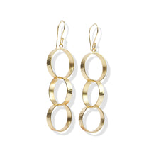 Load image into Gallery viewer, Brass Triple Circle Drop Earrings