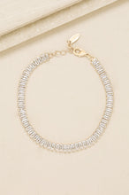 Load image into Gallery viewer, Rhinestone Baguette 18k Gold Plated Anklet