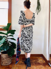 Load image into Gallery viewer, Suzan Dress / Milk + Black Brushstroke Cotton