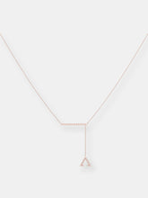 Load image into Gallery viewer, Crane Lariat Bolo Adjustable Triangle Diamond Necklace in 14K Rose Gold Vermeil on Sterling Silver