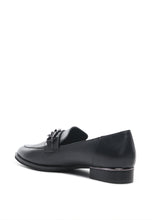 Load image into Gallery viewer, Anna Black Leather Slip-on Loafers
