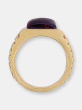 Load image into Gallery viewer, Chatoyant Red Tiger Eye Stone Signet Ring in Brown Rhodium &amp; 14K Yellow Gold Plated Sterling Silver