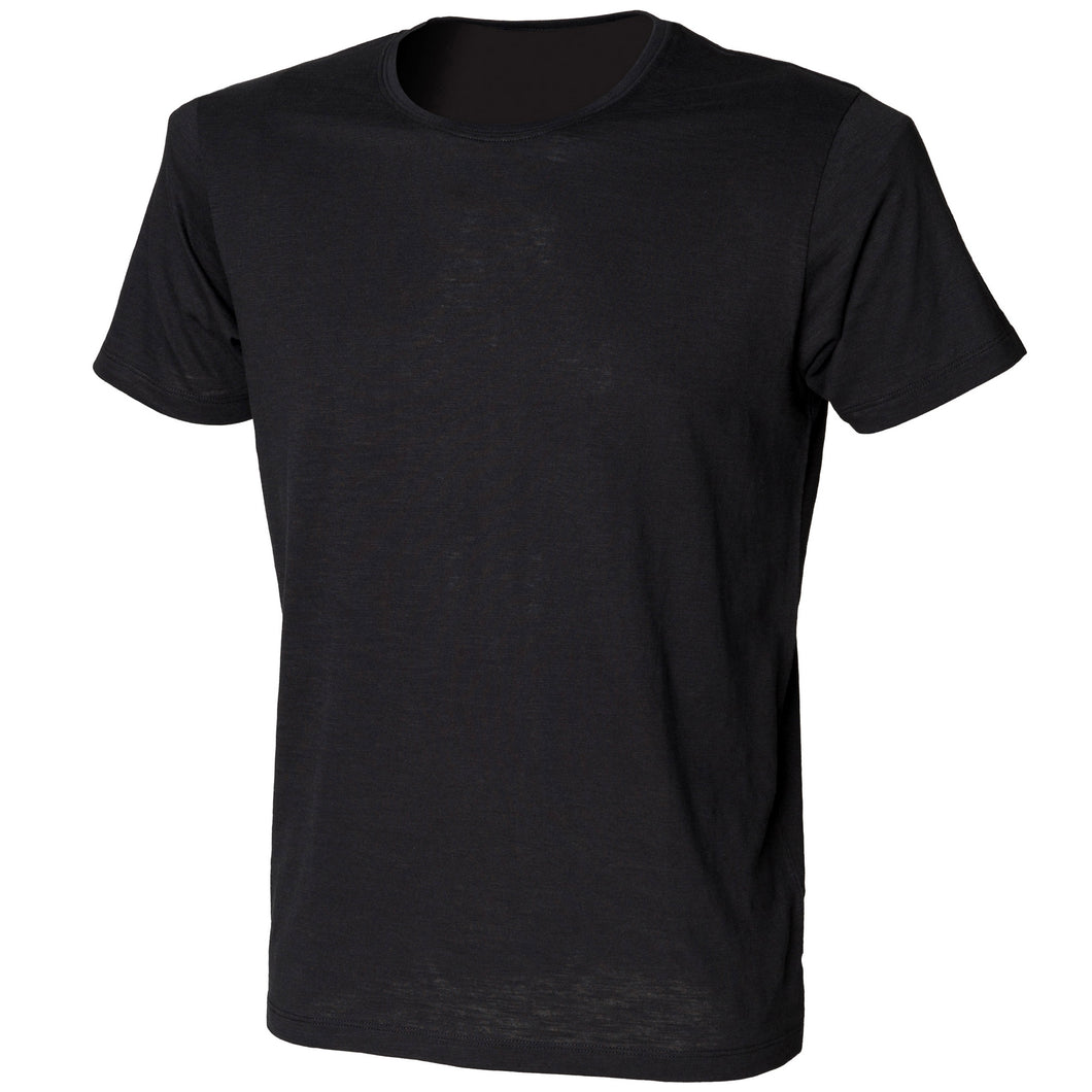Skinni Fit Mens Slub T-Shirt (Black)