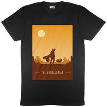 Load image into Gallery viewer, Star Wars: The Mandalorian Mens Retro Style Poster T-Shirt (Black)