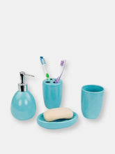 Load image into Gallery viewer, 4 Piece Bath Accessory Set, Turquoise