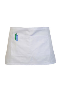 Adults Workwear Waist Apron With Pocket In White - One Size