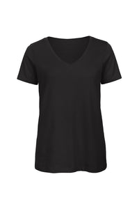 B&C Womens/Ladies Favourite Organic Cotton V-Neck T-Shirt (Black)