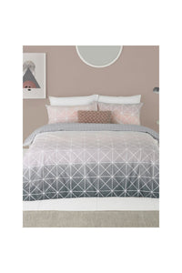 Geometric Duvet Set - Pink/Gray/Full