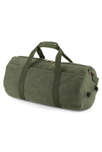 Load image into Gallery viewer, Bagbase Vintage Canvas Barrel Bag (Vintage Military Green) (One Size)