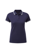 Load image into Gallery viewer, Asquith &amp; Fox Womens/Ladies Classic Fit Tipped Polo (Navy/White)