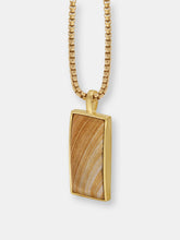 Load image into Gallery viewer, Wood Jasper Stone Tag in 14K Yellow Gold Plated Sterling Silver