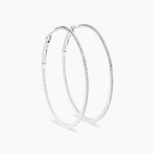 Skinny Hoops Diamond Earrings