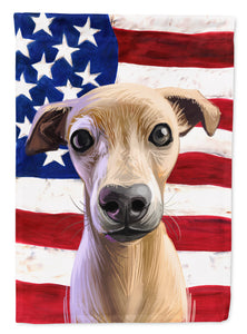 11" x 15 1/2" Polyester Italian Greyhound American Flag Garden Flag 2-Sided 2-Ply
