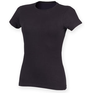 Skinni Fit Womens/Ladies Feel Good Stretch Short Sleeve T-Shirt (Navy)