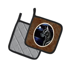 Load image into Gallery viewer, Black Great Dane in the Moonlight  Pair of Pot Holders