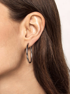 Thin Ruby Silver Earrings