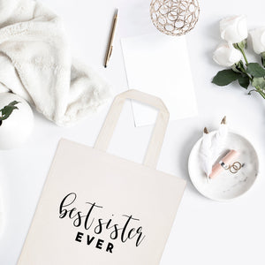 Best Sister Ever Cotton Canvas Tote Bag