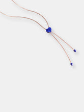 Load image into Gallery viewer, Luv Me Lapis Adjustable Heart Necklace In 14K Rose Gold Plated Sterling Silver