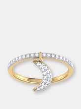 Load image into Gallery viewer, Moonlit Diamond Charm Ring in 14K Yellow Gold Vermeil on Sterling Silver