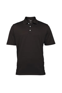 Adidas Golf Climalite Mens Textured Solid Polo Shirt (Black)