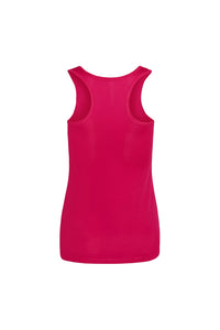 Just Cool Girlie Fit Sports Ladies Vest/Tank Top - Hot Pink