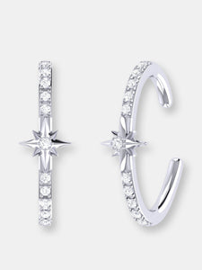 Starry Lane Diamond Ear Cuffs in Sterling Silver