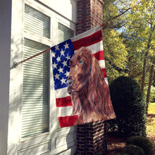 Load image into Gallery viewer, 28 x 40 in. Polyester Irish Setter with American Flag Flag Canvas House Size 2-Sided Heavyweight