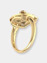 Load image into Gallery viewer, Capricorn Goat Garnet &amp; Diamond Constellation Signet Ring in 14K Yellow Gold Vermeil on Sterling Silver