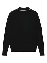 Load image into Gallery viewer, Tipped Polo Sweater - Black