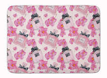 Load image into Gallery viewer, 19 in x 27 in Watercolor Pink Flowers and Perfume Machine Washable Memory Foam Mat