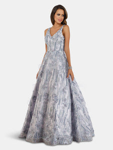 Lara 29630 - Stylish Ball Gown with Feathers