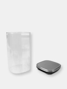Michael Graves Design Large 47 Ounce Square Borosilicate Glass Canister with Stainless Steel Top