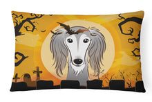 Load image into Gallery viewer, 12 in x 16 in  Outdoor Throw Pillow Halloween Saluki Canvas Fabric Decorative Pillow