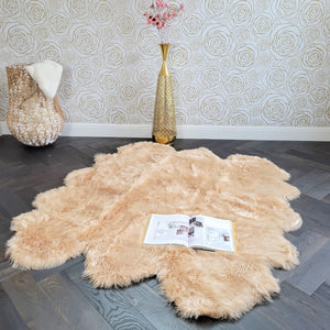 6' x 6' Animal Shape Artificial Wool Faux Fur Rug