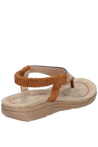 Womens/Ladies Mulberry Elastic Sandal - Tan