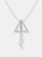 Load image into Gallery viewer, Skyline Triangle Bolo Adjustable Diamond Lariat Necklace In Sterling Silver