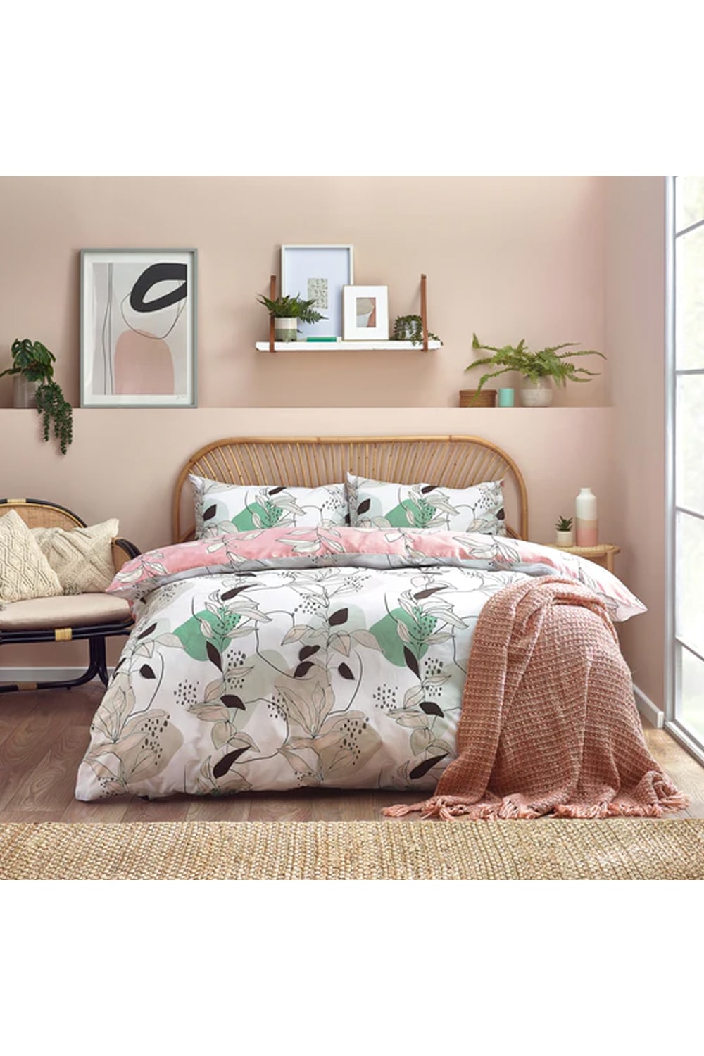 Caliko Botanical Duvet Set Blush Double