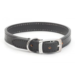 Ancol Heritage Sewn/Half Lined Leather Dog Collar (Black) (13.8in)