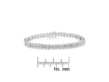 Load image into Gallery viewer, .925 Sterling Silver 1.0 Cttw Chevron 2 Stone Arrow Link Tennis Bracelet