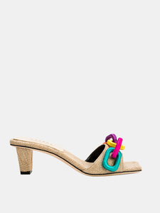 Catena Natural & Rainbow Mid-Heel Sandal
