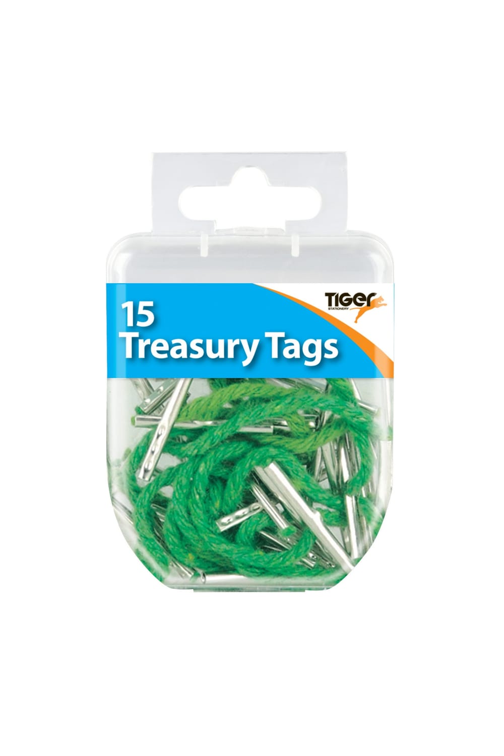 Tiger Stationery Treasury Tags (Pack of 15) (Green/Silver) (One Size)